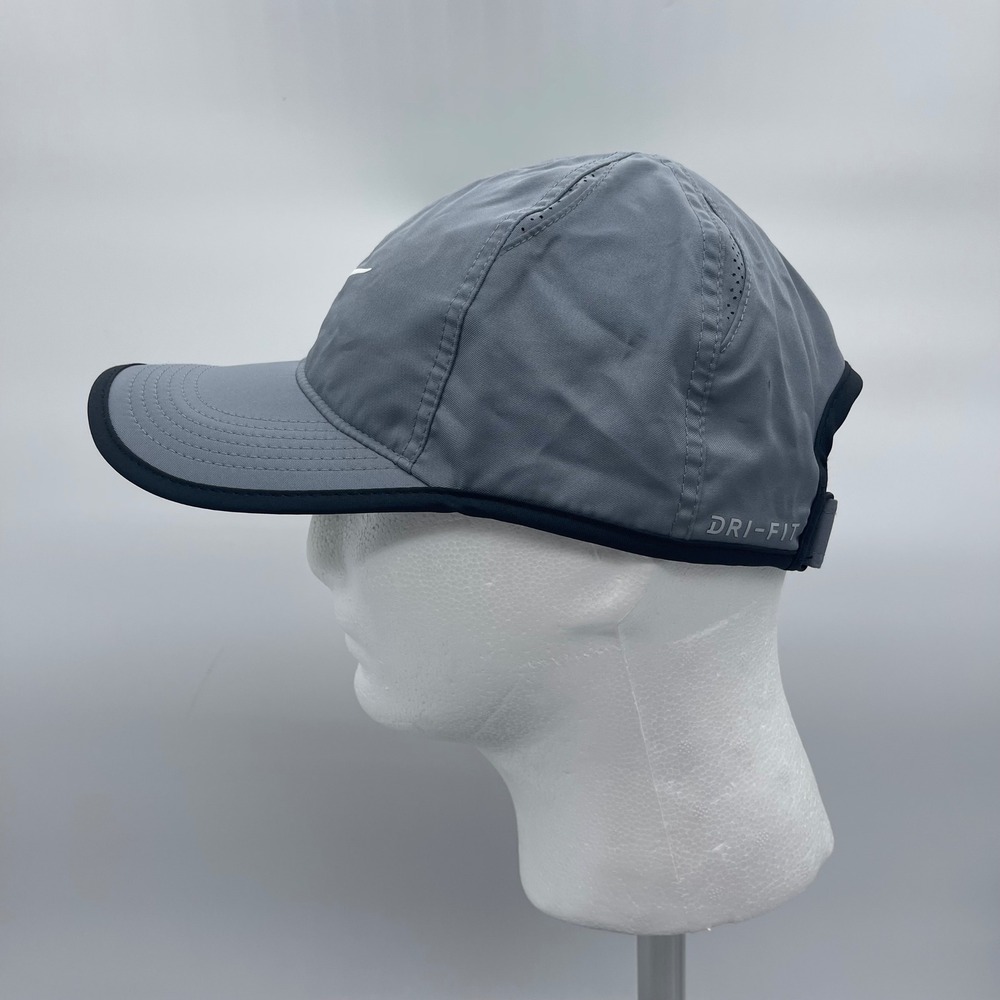 Nike 679421-065 OSFM Grey Featherlight Dri-FIT‎ Summer Running Hat Strapback Cap - Picture 9 of 11